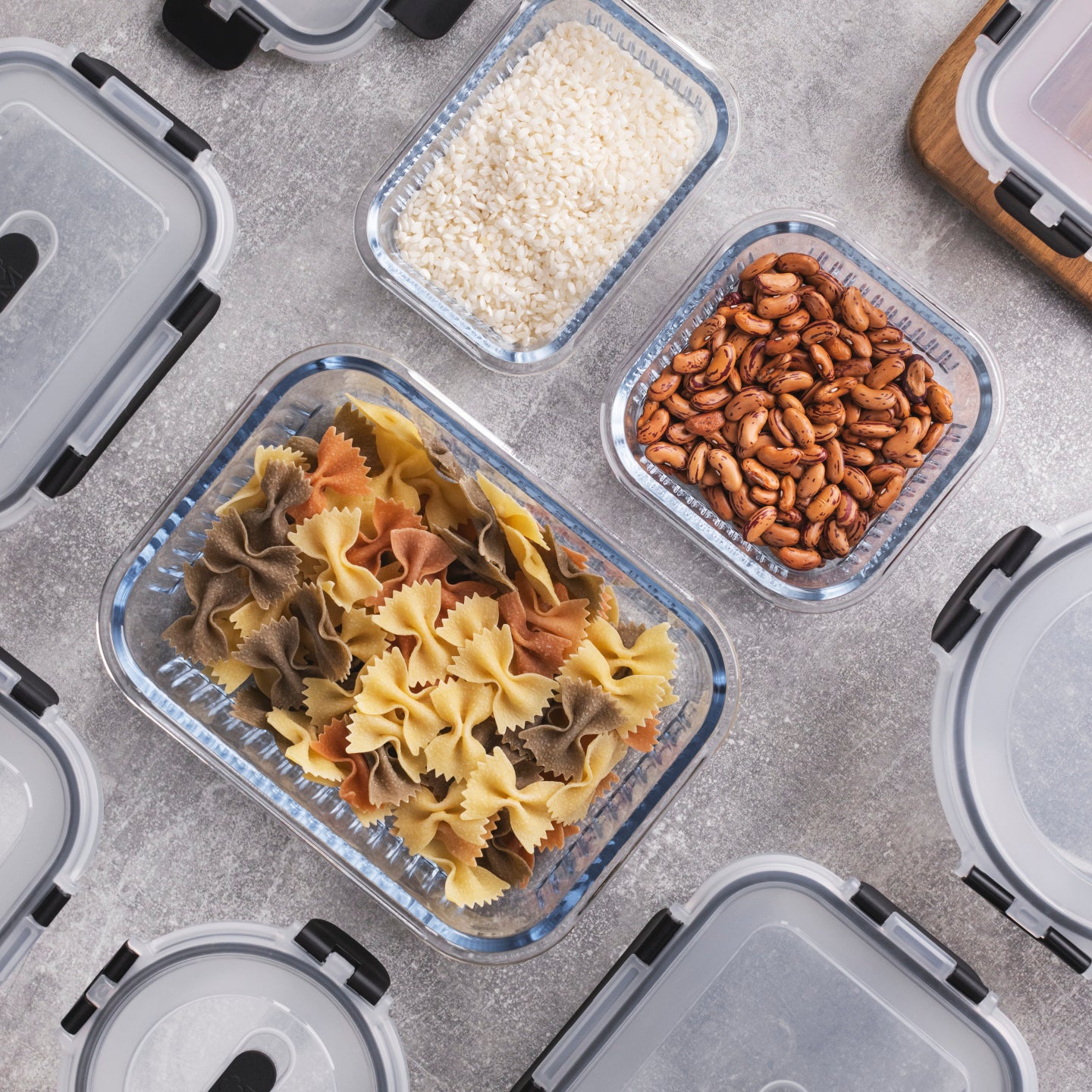 Tápers rectangulares para conservar alimentos MasterPRO 4 unidades - Foodies